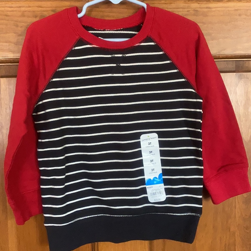 Jumping Beans gray / red / white striped 3T